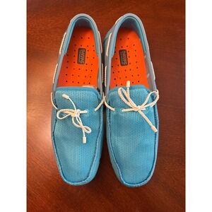 Swims Mens Braided Lace Loafer Light Blue Mesh Water Shoe 21215-610 Size 12‎